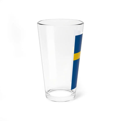Flag of Sweden vertical (Sweden) Pint Glass 16oz - Go Mug Yourself