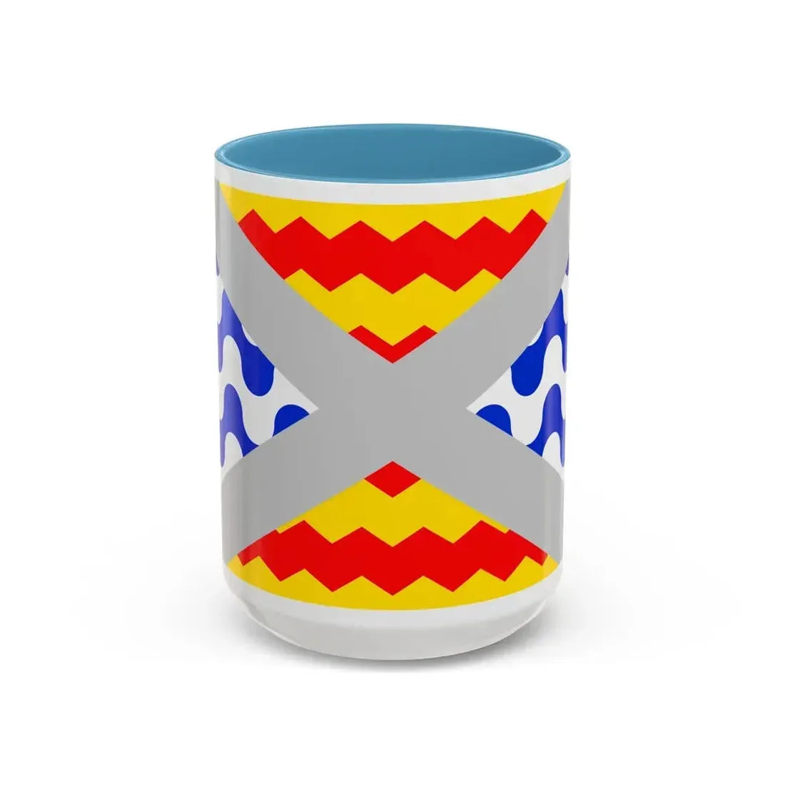 Flag of Swieqi Malta - Accent Coffee Mug 15oz Light Blue - Go Mug Yourself