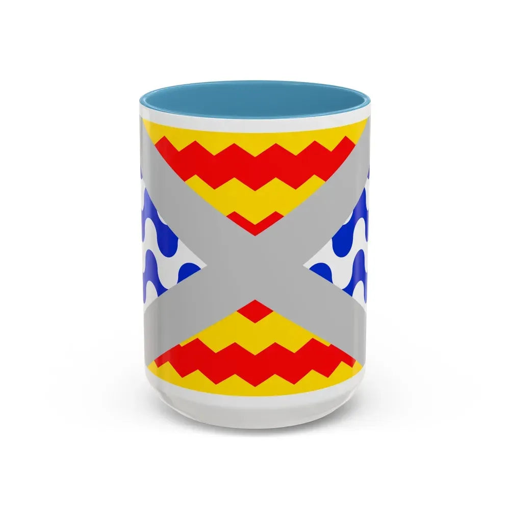 Flag of Swieqi Malta - Accent Coffee Mug 15oz Light Blue - Go Mug Yourself