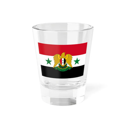 Flag of Syria 1980-2024 with coat of arms (Syria) Shot Glass 1.5oz 1.5oz - Go Mug Yourself