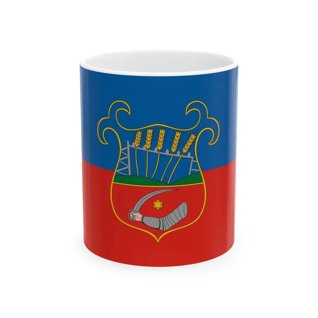 Flag of Szabadbattyan (Hungary) White Coffee Mug 11oz - Go Mug Yourself