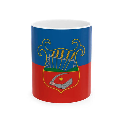 Flag of Szabadbattyan (Hungary) White Coffee Mug 11oz - Go Mug Yourself