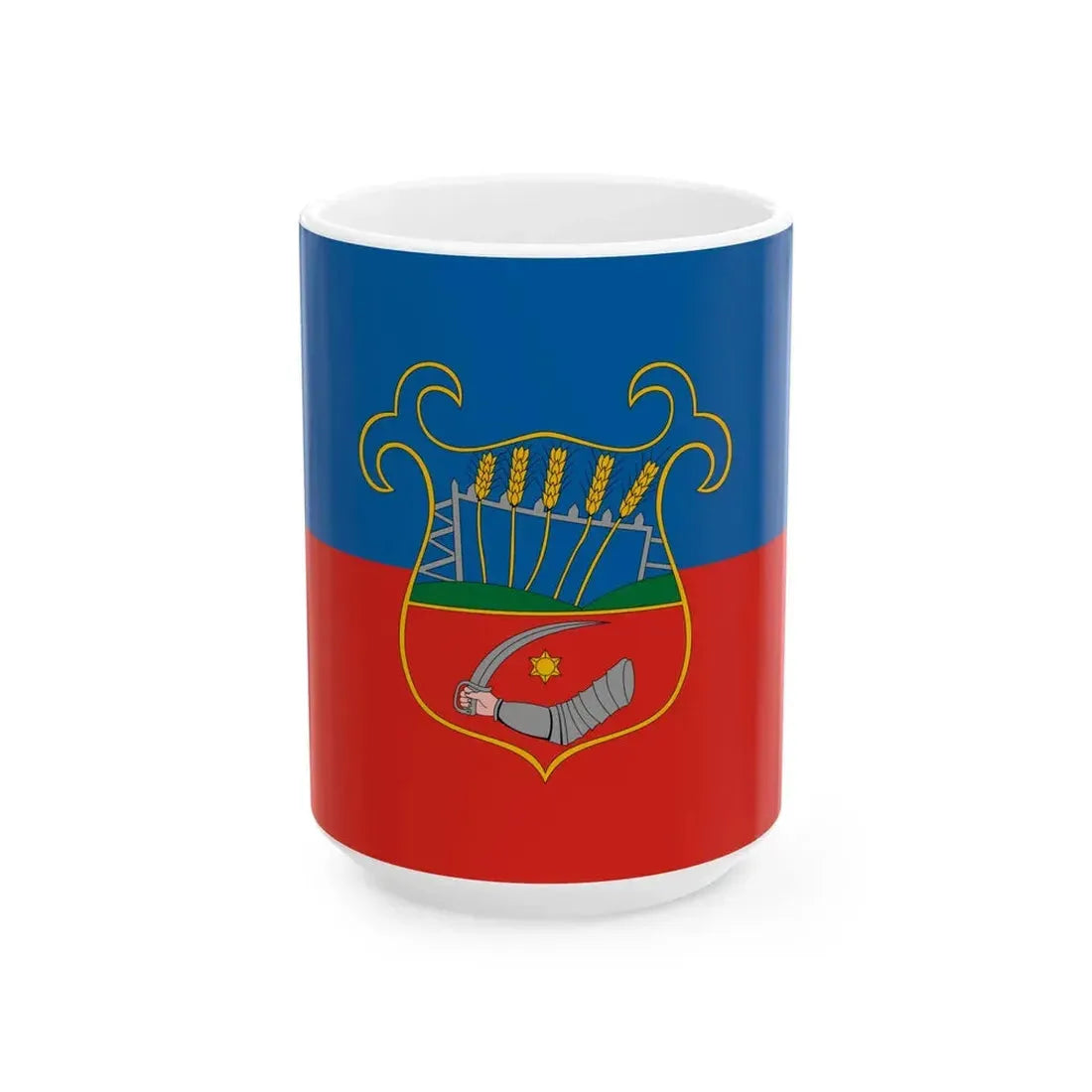 Flag of Szabadbattyan (Hungary) White Coffee Mug 15oz - Go Mug Yourself