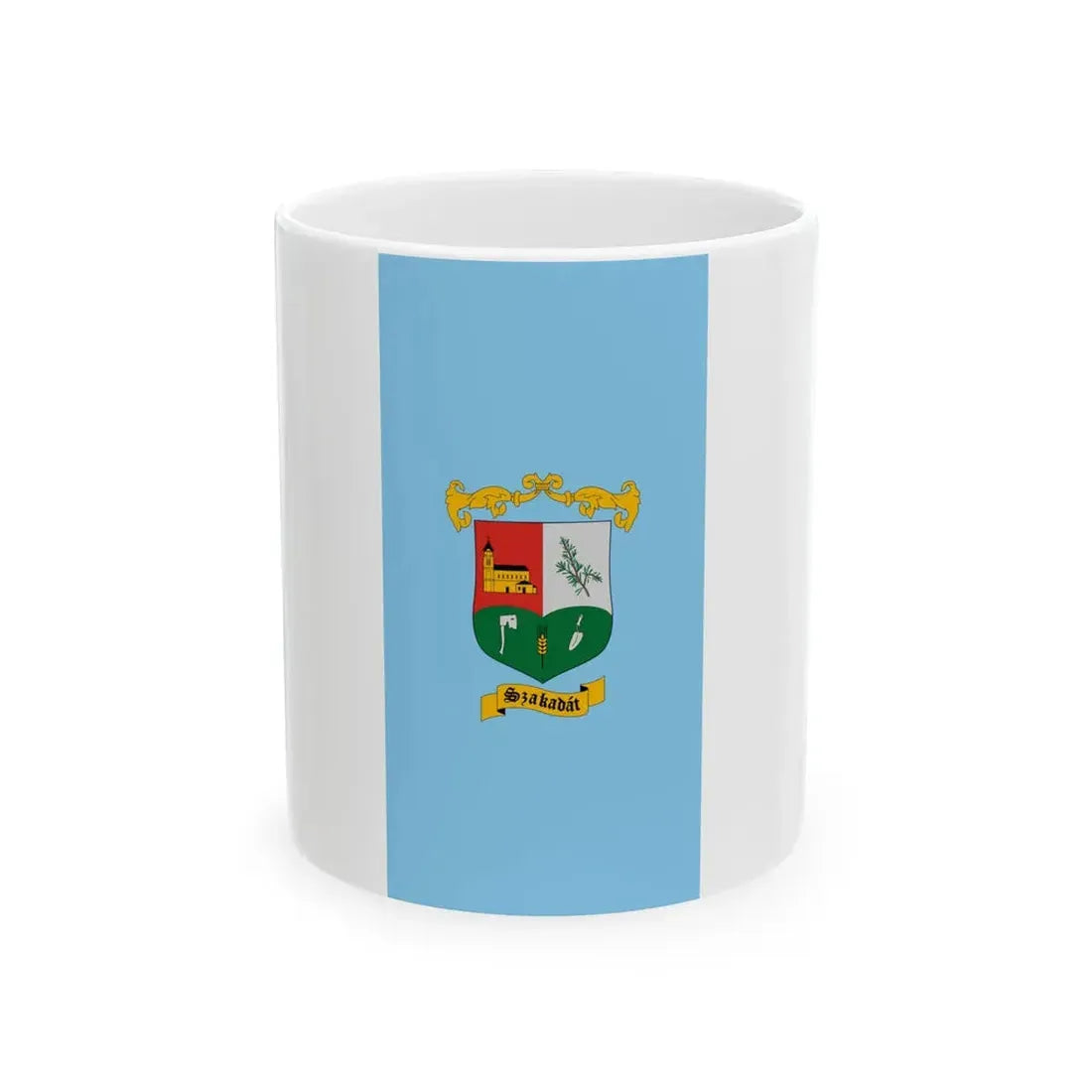 Flag of Szakadat vertical (Hungary) White Coffee Mug 11oz - Go Mug Yourself