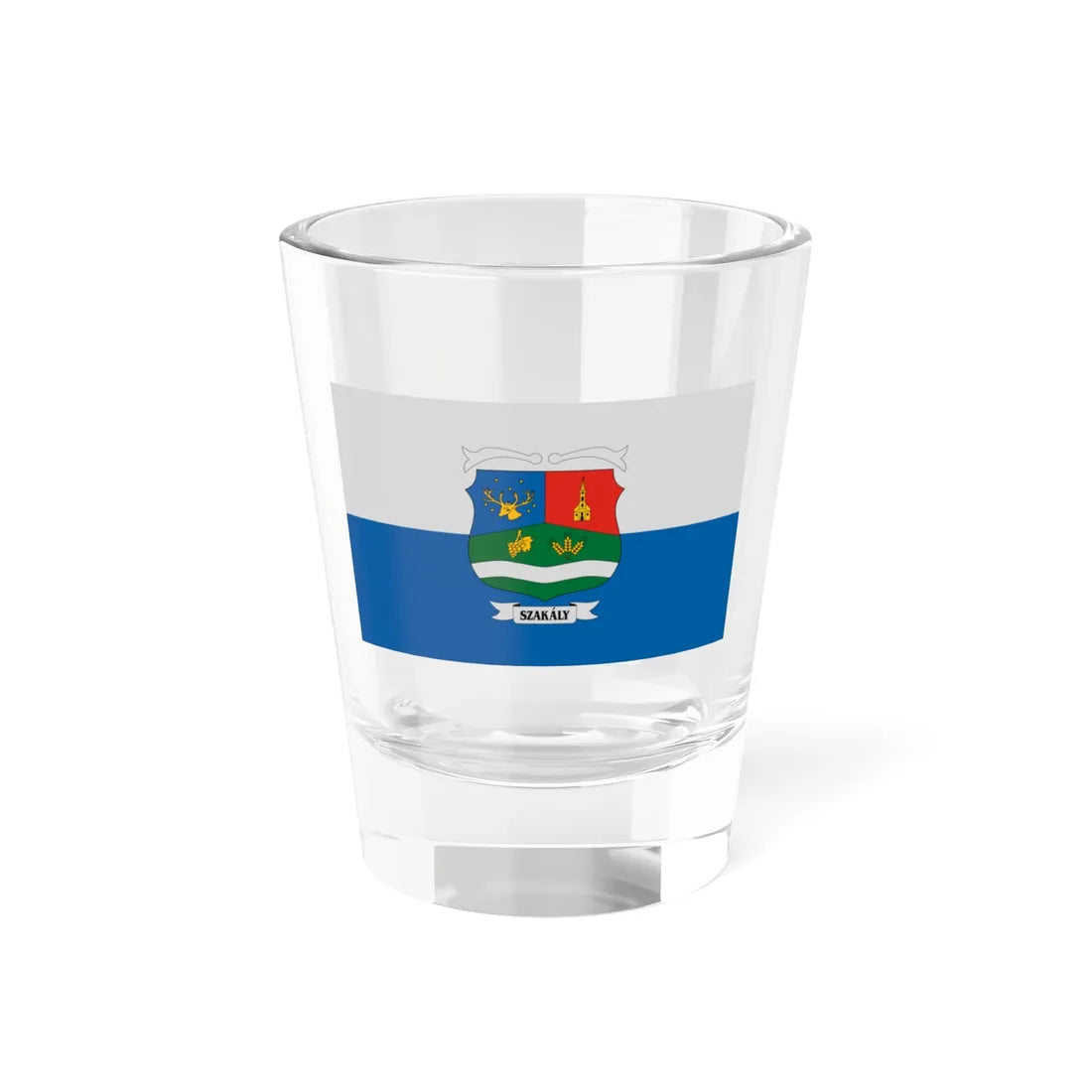 Flag of Szakaly (Hungary) Shot Glass 1.5oz 1.5oz - Go Mug Yourself