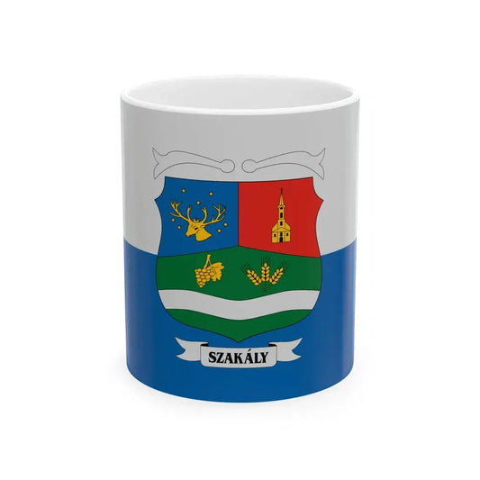 Flag of Szakaly (Hungary) White Coffee Mug 11oz - Go Mug Yourself