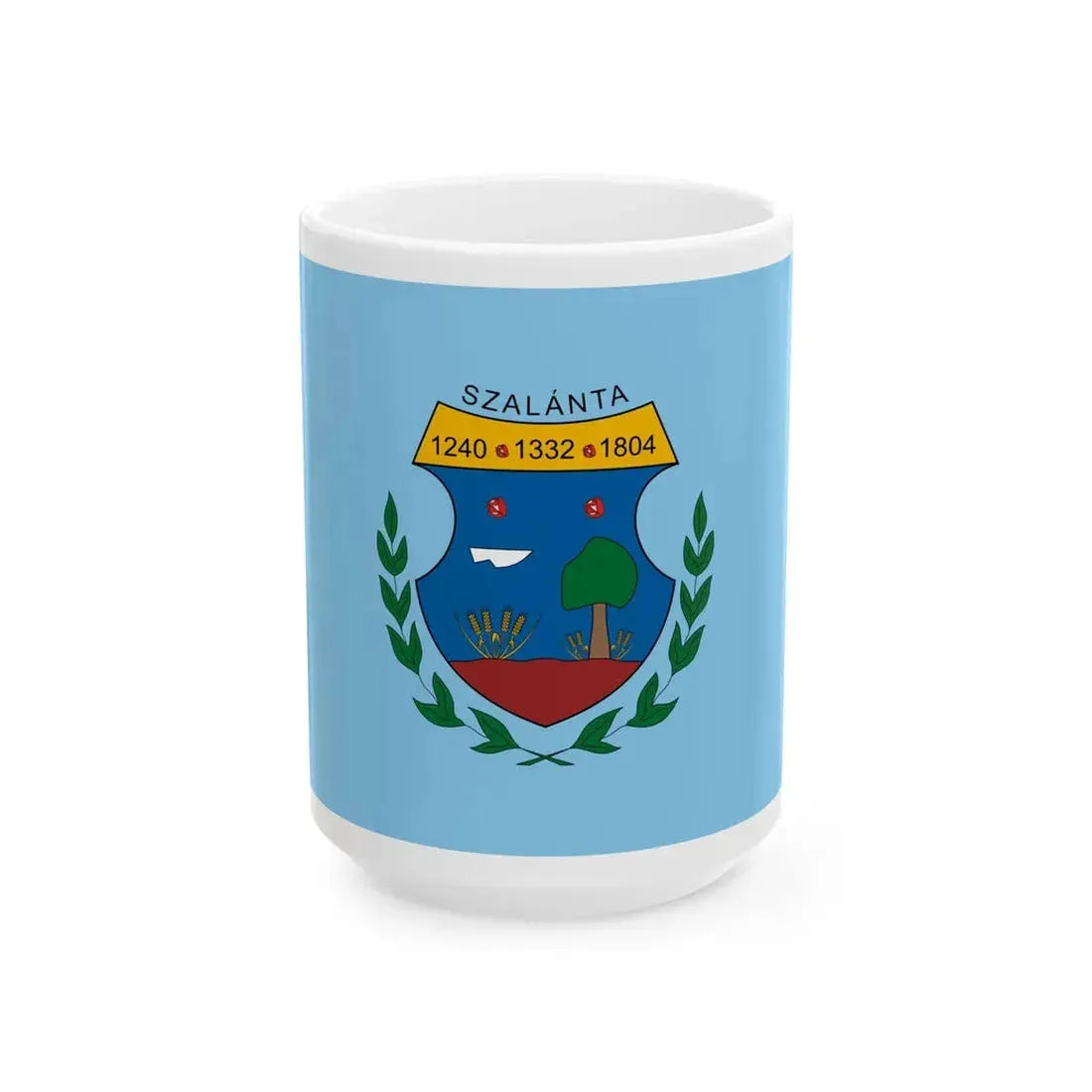 Flag of Szalanta (Hungary) White Coffee Mug 15oz - Go Mug Yourself