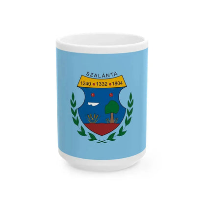 Flag of Szalanta (Hungary) White Coffee Mug 15oz - Go Mug Yourself