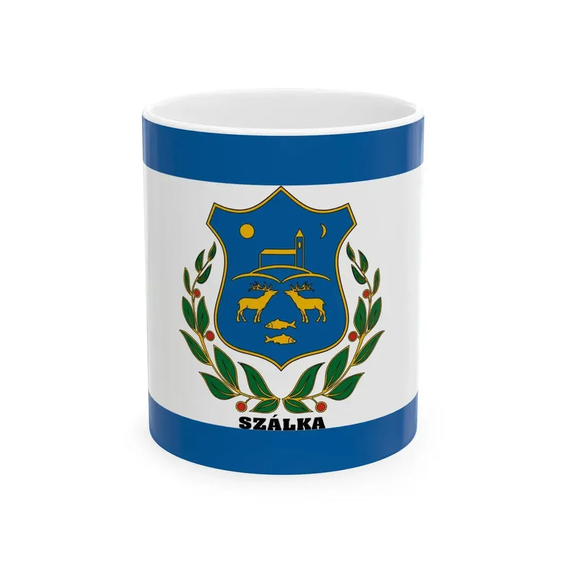 Flag of Szalka (Hungary) White Coffee Mug 11oz - Go Mug Yourself