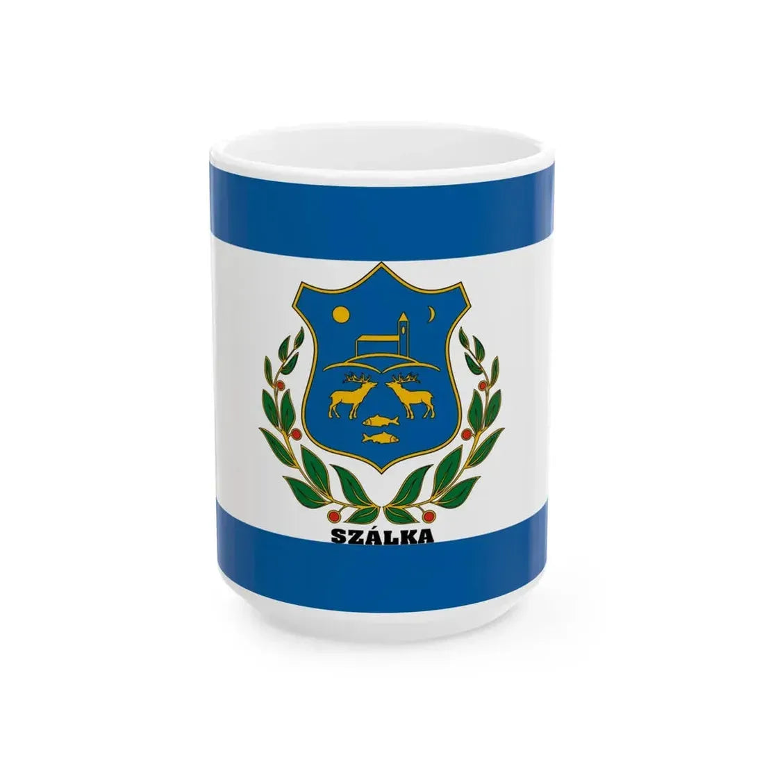 Flag of Szalka (Hungary) White Coffee Mug 15oz - Go Mug Yourself