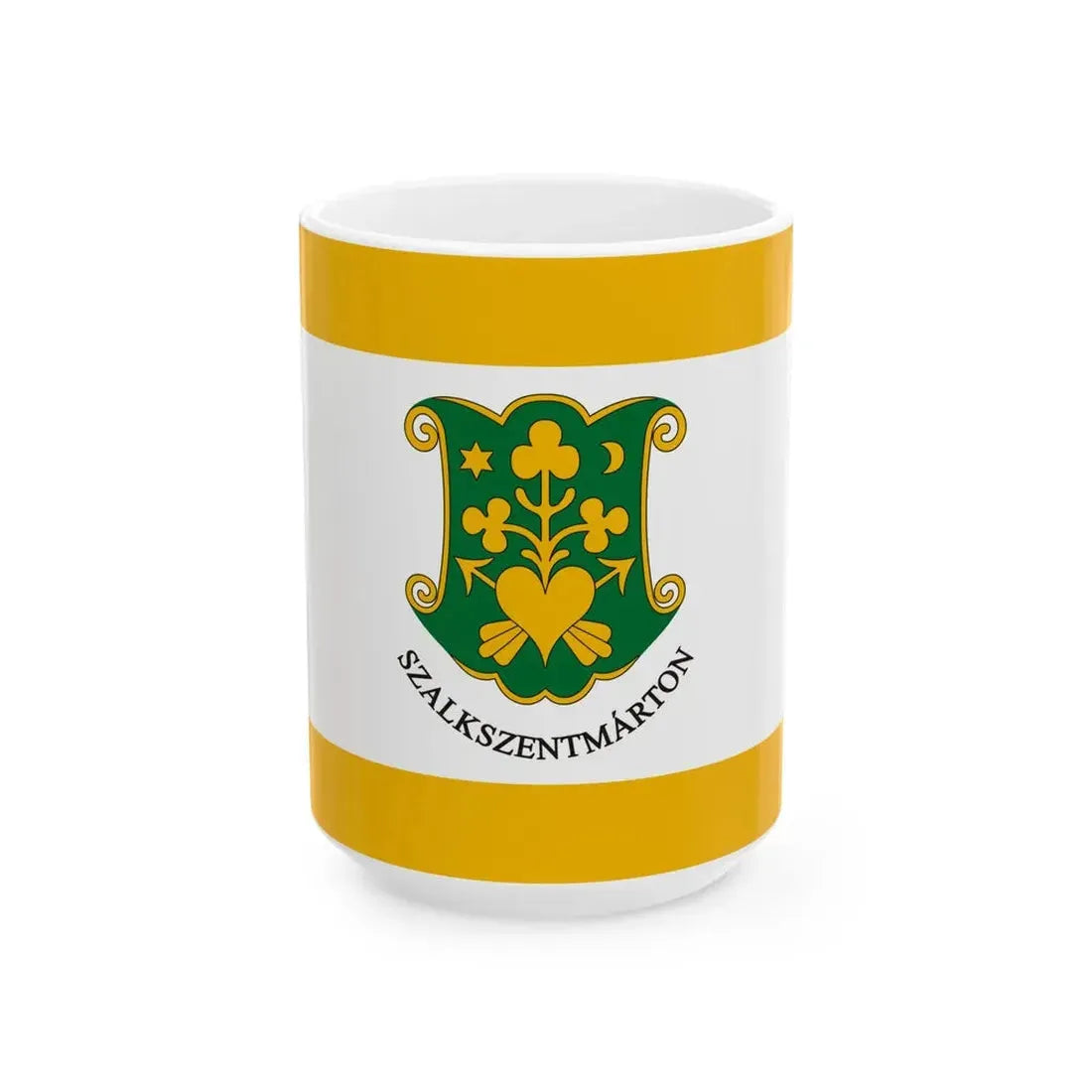 Flag of Szalkszentmarton (Hungary) White Coffee Mug 15oz - Go Mug Yourself