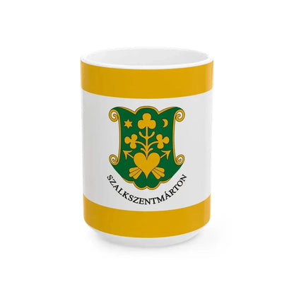 Flag of Szalkszentmarton (Hungary) White Coffee Mug 15oz - Go Mug Yourself