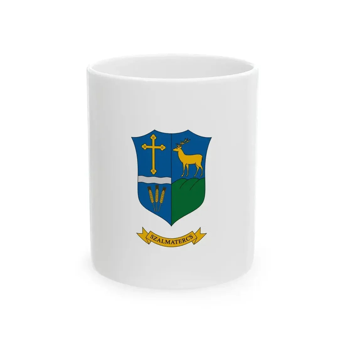 Flag of Szalmatercs (Hungary) White Coffee Mug 11oz - Go Mug Yourself