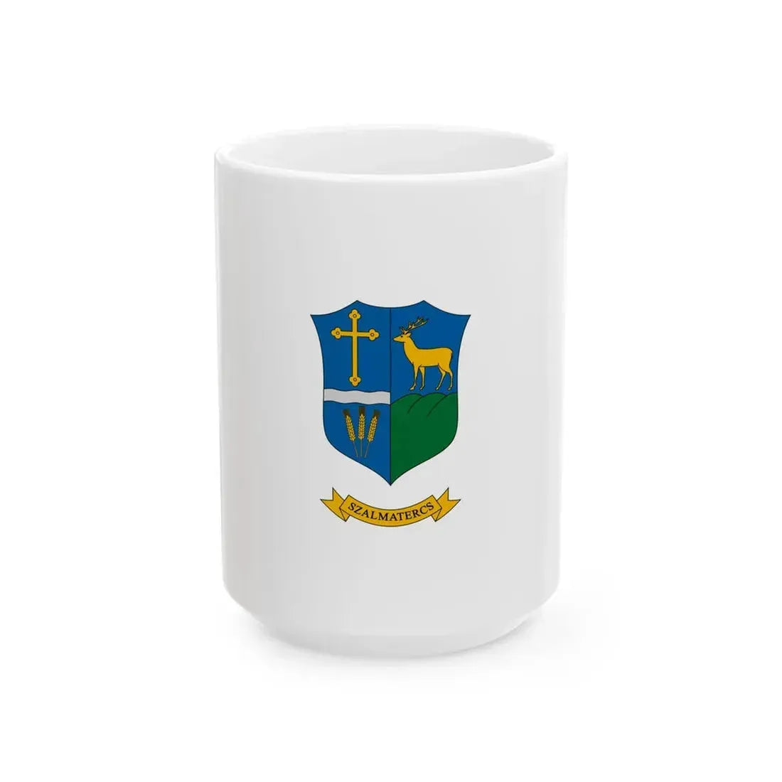 Flag of Szalmatercs (Hungary) White Coffee Mug 15oz - Go Mug Yourself