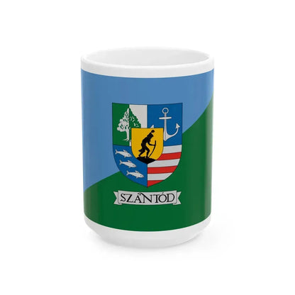Flag of Szantod (Hungary) White Coffee Mug 15oz - Go Mug Yourself