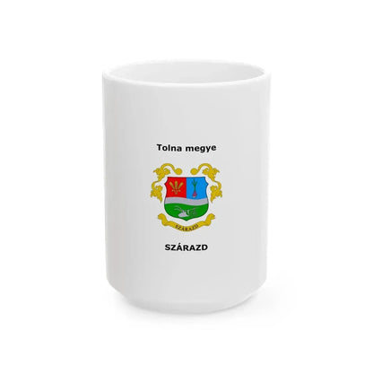 Flag of Szarazd vertical (Hungary) White Coffee Mug 15oz - Go Mug Yourself