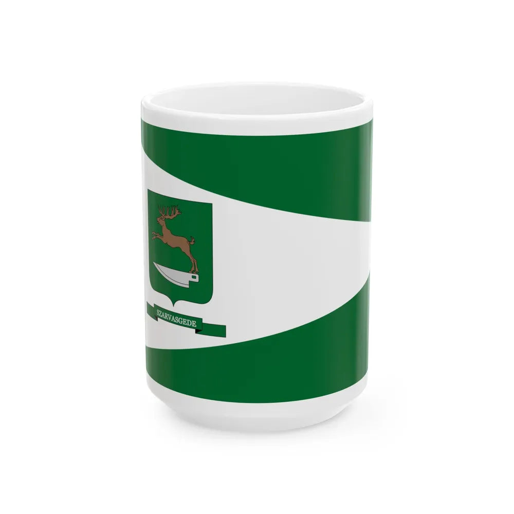 Flag of Szarvasgede (Hungary) White Coffee Mug 15oz - Go Mug Yourself