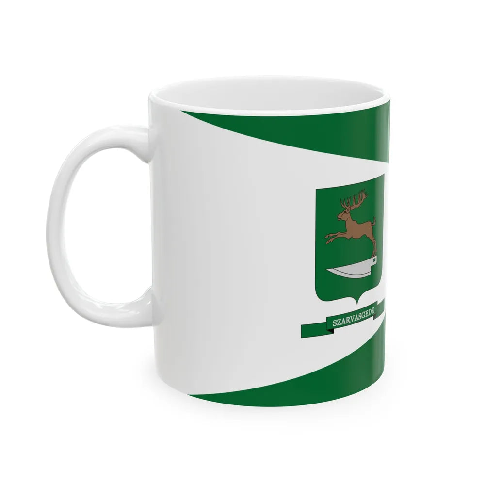 Flag of Szarvasgede (Hungary) White Coffee Mug - Go Mug Yourself