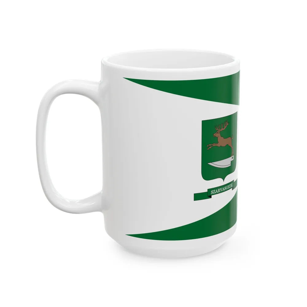 Flag of Szarvasgede (Hungary) White Coffee Mug - Go Mug Yourself