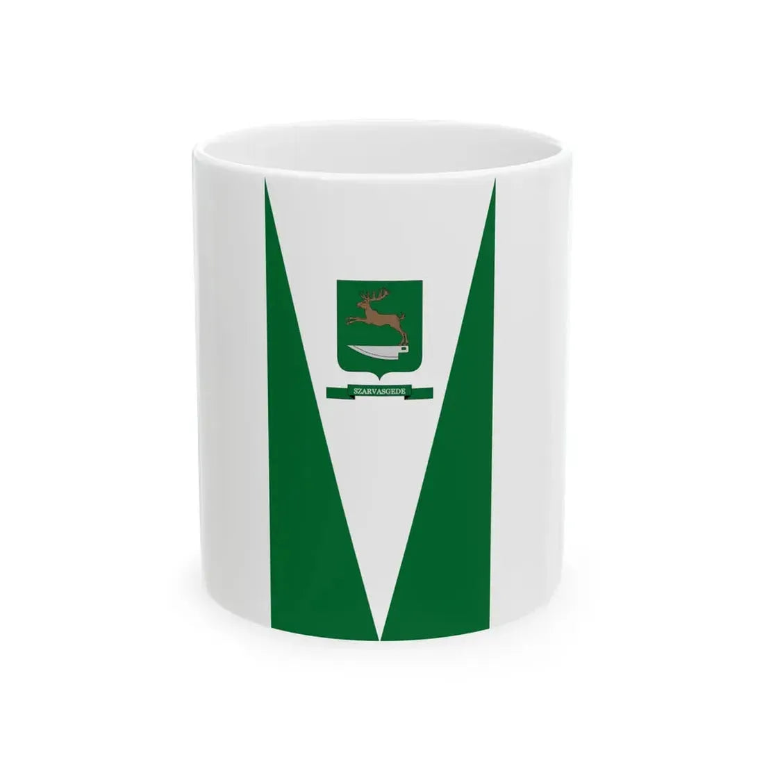 Flag of Szarvasgede vertical (Hungary) White Coffee Mug 11oz - Go Mug Yourself