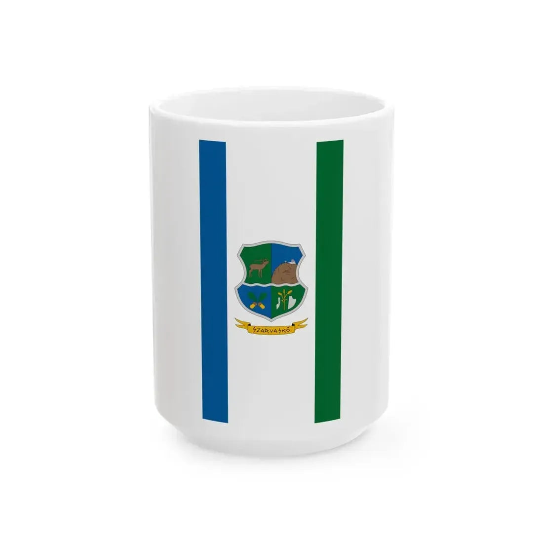 Flag of Szarvasko (Hungary) White Coffee Mug 15oz - Go Mug Yourself