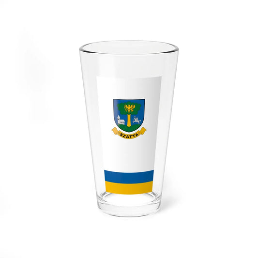 Flag of Szatta vertical (Hungary) Pint Glass 16oz 16oz - Go Mug Yourself