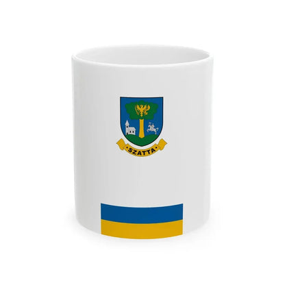 Flag of Szatta vertical (Hungary) White Coffee Mug 11oz - Go Mug Yourself