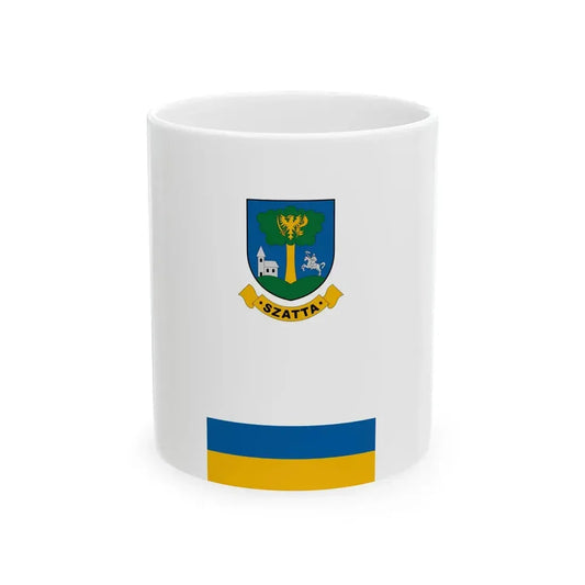 Flag of Szatta vertical (Hungary) White Coffee Mug 11oz - Go Mug Yourself