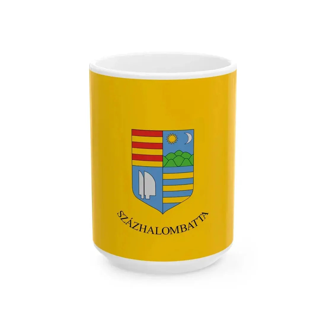Flag of Szazhalombatta (Hungary) White Coffee Mug 15oz - Go Mug Yourself