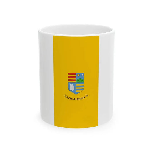 Flag of Szazhalombatta vertical (Hungary) White Coffee Mug 11oz - Go Mug Yourself