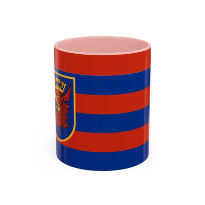 Flag of Szczecin Poland - Accent Coffee Mug 11oz Pink - Go Mug Yourself