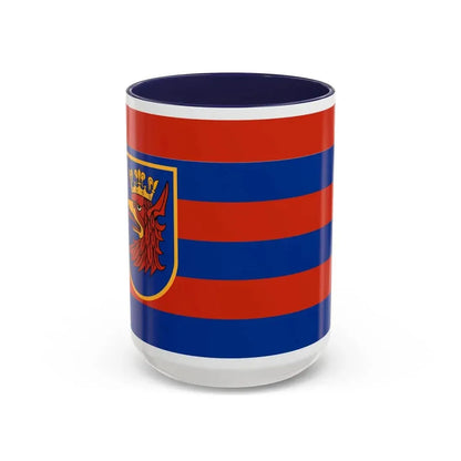 Flag of Szczecin Poland - Accent Coffee Mug 15oz Navy - Go Mug Yourself