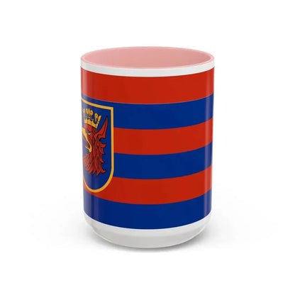 Flag of Szczecin Poland - Accent Coffee Mug 15oz Pink - Go Mug Yourself