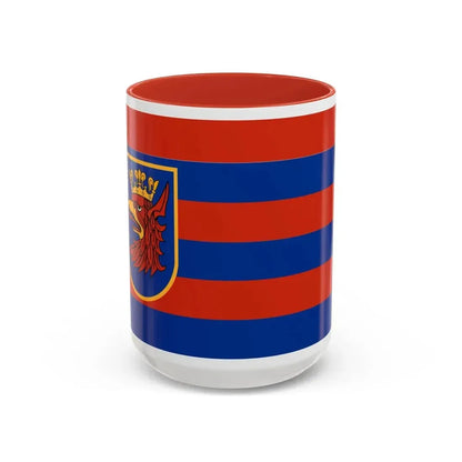 Flag of Szczecin Poland - Accent Coffee Mug 15oz Red - Go Mug Yourself