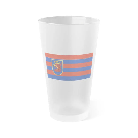 Flag of Szczecin Poland - Frosted Pint Glass 16oz 16oz Frosted - Go Mug Yourself
