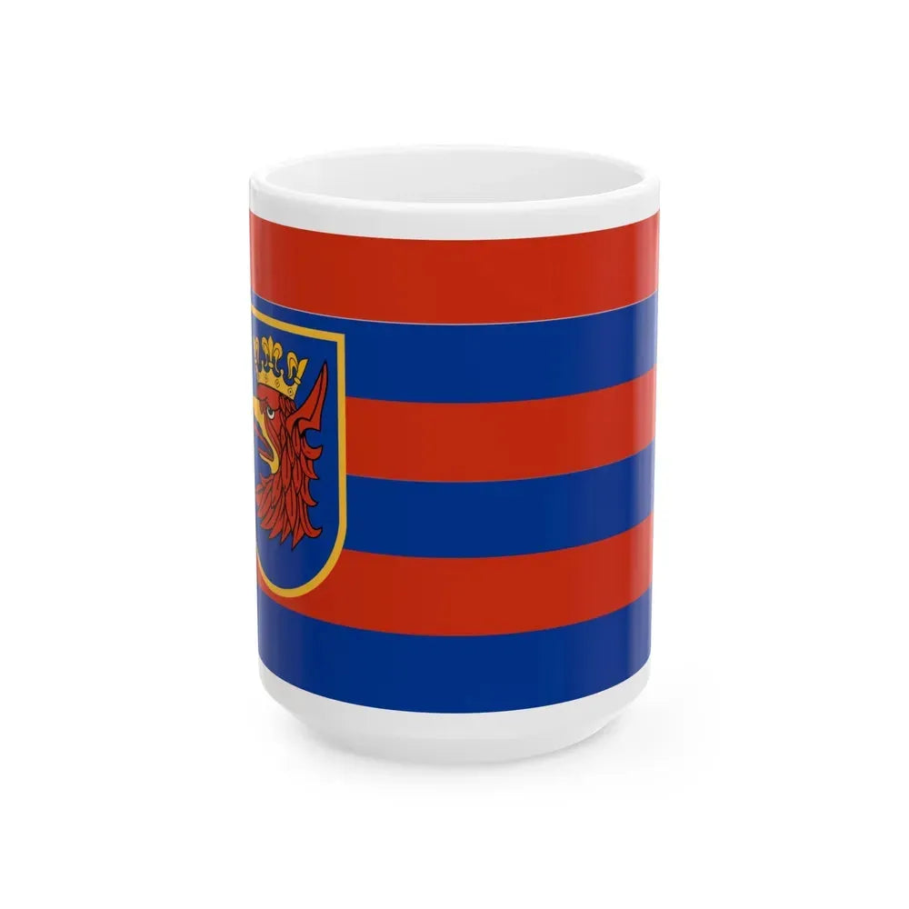 Flag of Szczecin Poland - White Coffee Mug 15oz - Go Mug Yourself