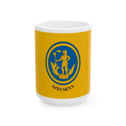 Flag of Szecseny (Hungary) White Coffee Mug 15oz - Go Mug Yourself