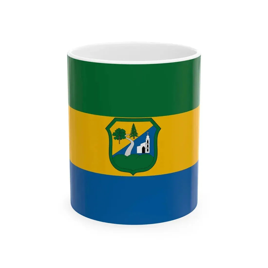 Flag of Szecsenyfelfalu (Hungary) White Coffee Mug 11oz - Go Mug Yourself