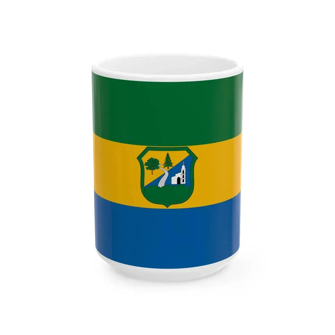 Flag of Szecsenyfelfalu (Hungary) White Coffee Mug 15oz - Go Mug Yourself