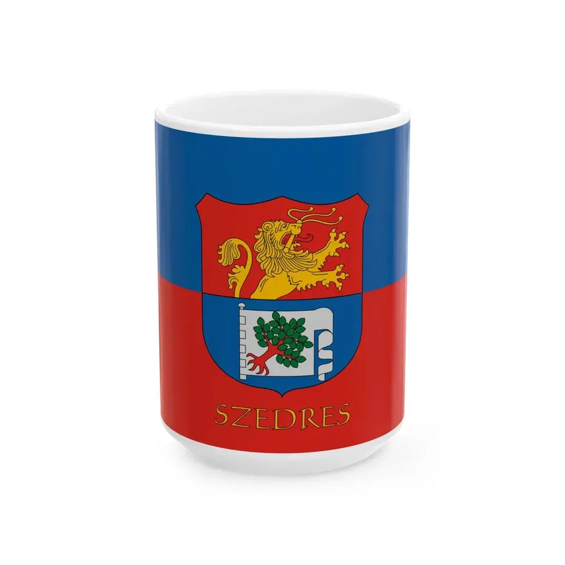 Flag of Szedres (Hungary) White Coffee Mug 15oz - Go Mug Yourself