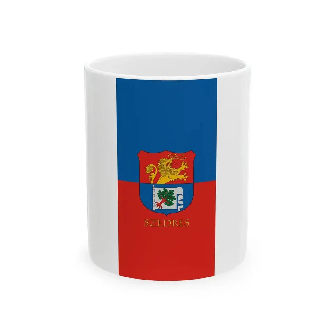 Flag of Szedres vertical (Hungary) White Coffee Mug 11oz - Go Mug Yourself