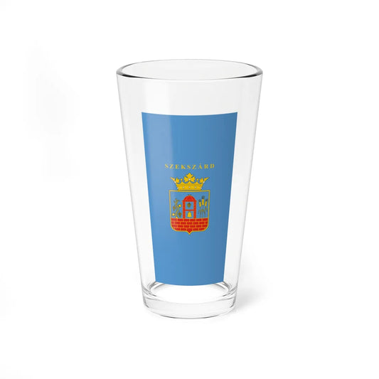 Flag of Szekszard vertical (Hungary) Pint Glass 16oz 16oz - Go Mug Yourself