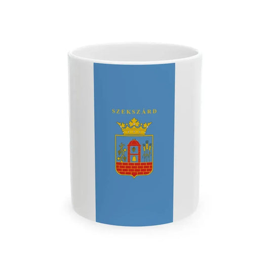 Flag of Szekszard vertical (Hungary) White Coffee Mug 11oz - Go Mug Yourself