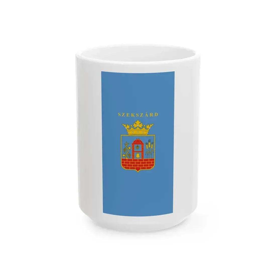 Flag of Szekszard vertical (Hungary) White Coffee Mug 15oz - Go Mug Yourself
