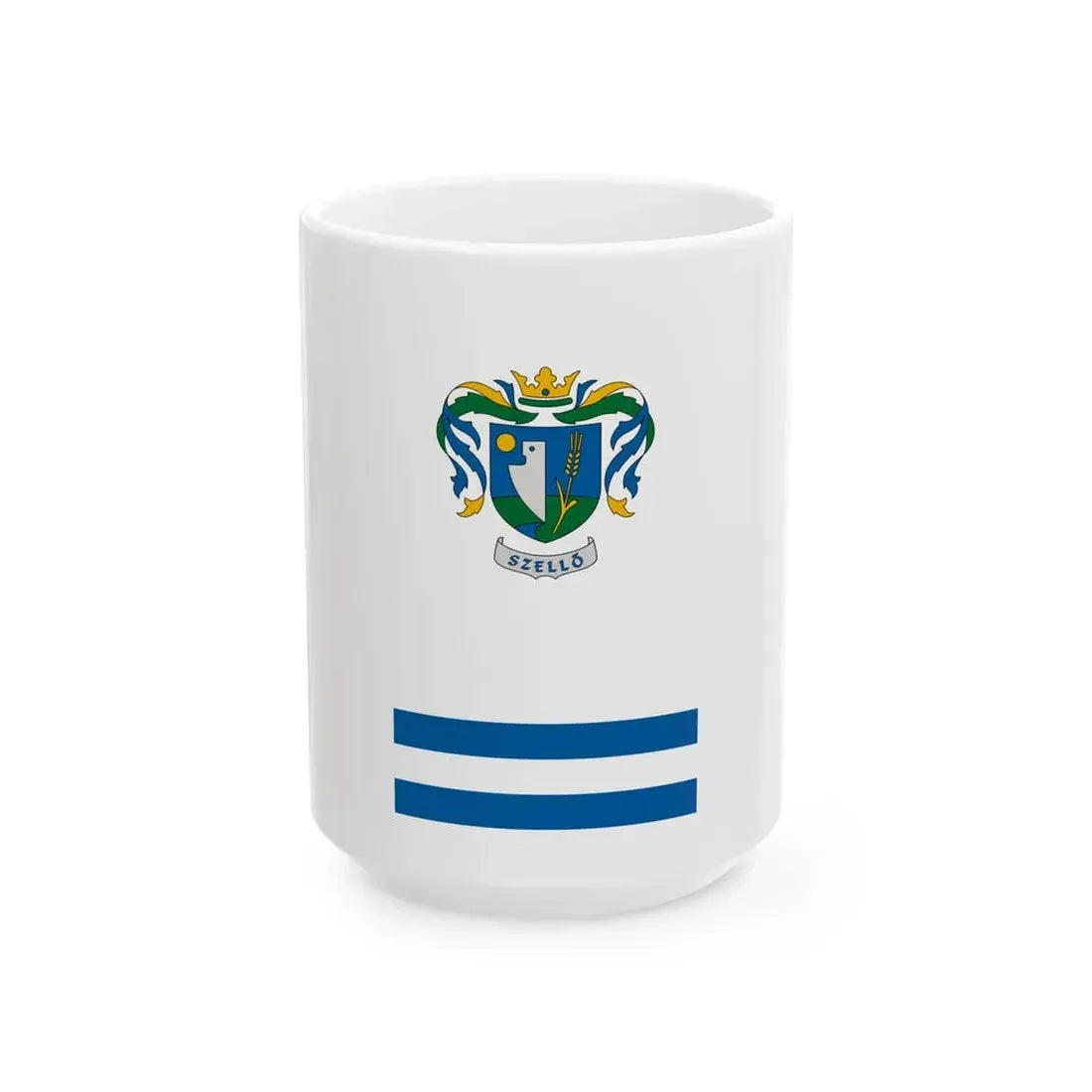 Flag of Szello (Hungary) White Coffee Mug 15oz - Go Mug Yourself