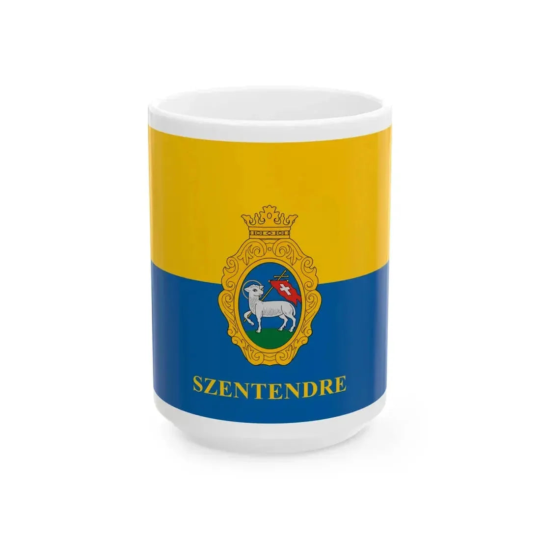 Flag of Szentendre (Hungary) White Coffee Mug 15oz - Go Mug Yourself