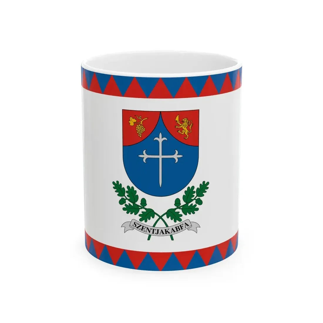 Flag of Szentjakabfa (Hungary) White Coffee Mug 11oz - Go Mug Yourself
