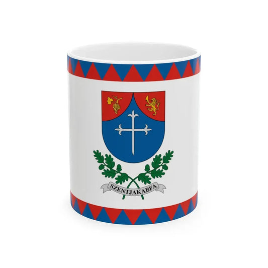 Flag of Szentjakabfa (Hungary) White Coffee Mug 11oz - Go Mug Yourself