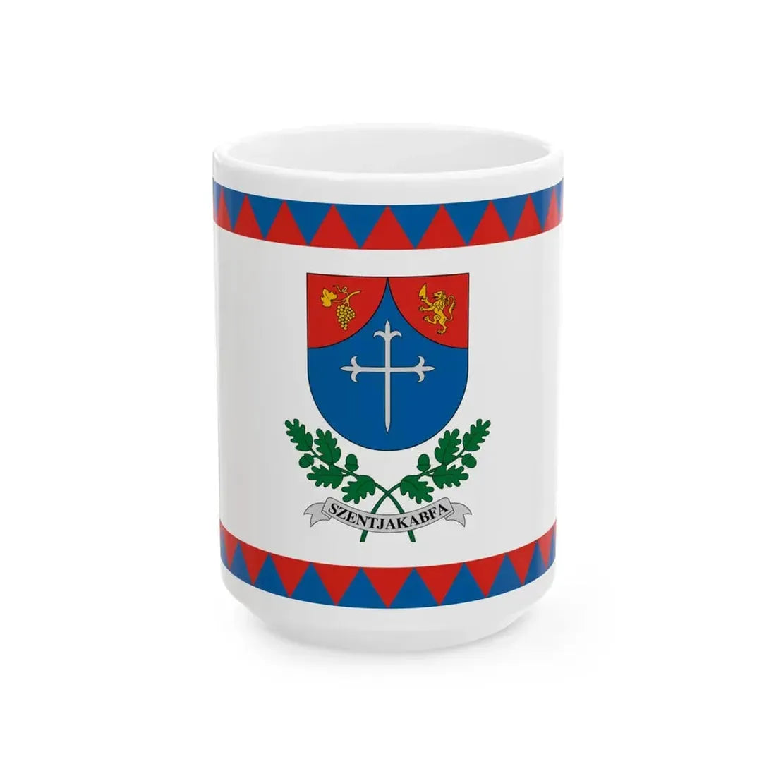 Flag of Szentjakabfa (Hungary) White Coffee Mug 15oz - Go Mug Yourself