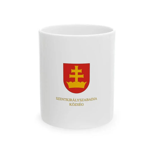 Flag of Szentkiralyszabadja vertical (Hungary) White Coffee Mug 11oz - Go Mug Yourself